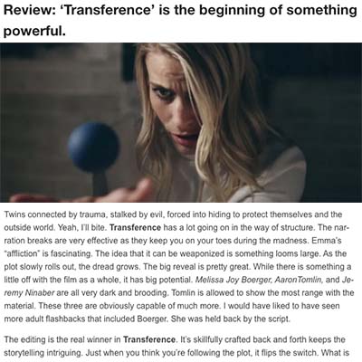Review: ‘Transference’ is the beginning of something powerful.